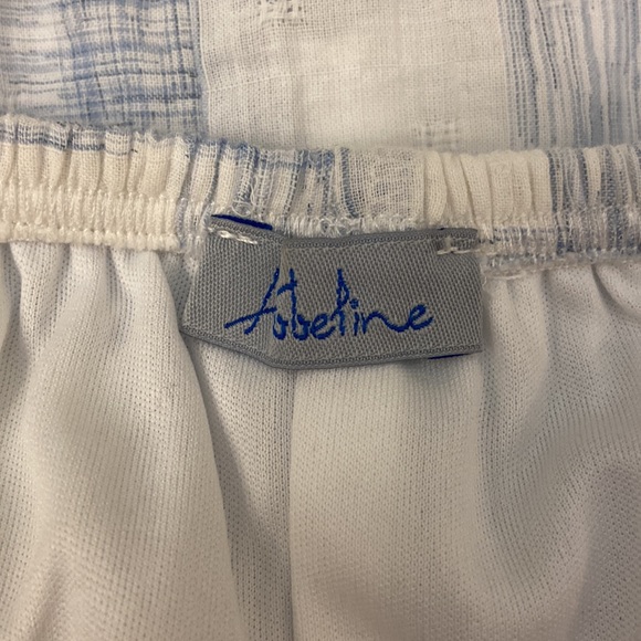 Abbeline Blue and White Checkered Off The Shoulder Top XS - Picture 6 of 13